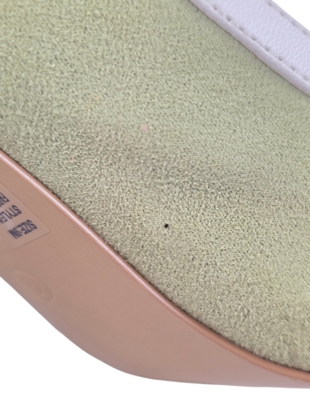 Eva Mendes NY T-Strap Pointed Toe Stiletto Heels Green Faux Suede Pumps Size 9M - Picture 9 of 16